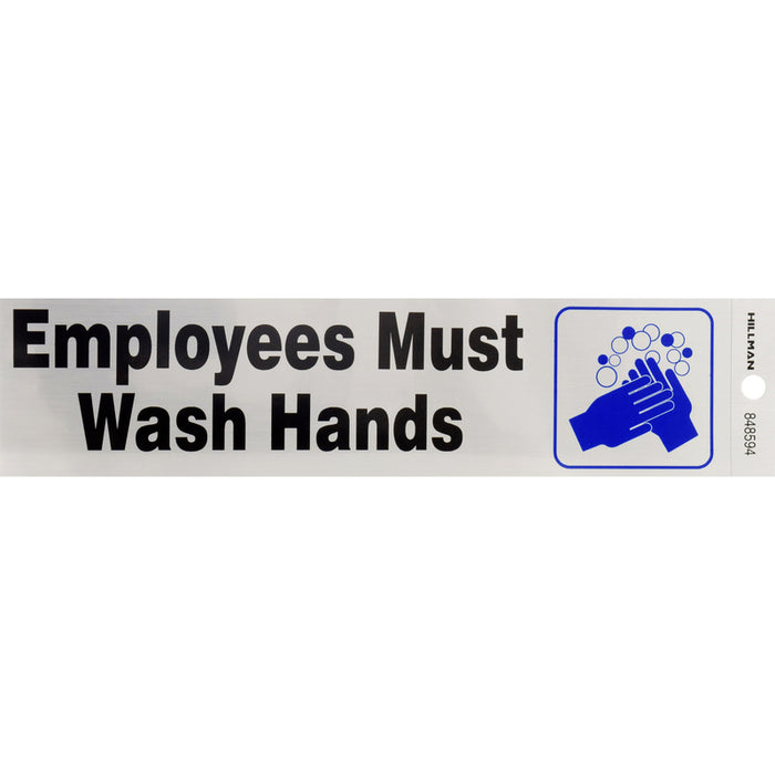 HILLMAN English Silver Health Safety Decal 2 in. H X 8 in. W