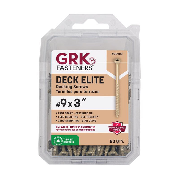 GRK Fasteners Deck Elite No. 9 in. X 3 in. L Gold Star Bugle Head Deck Screws 1 pk