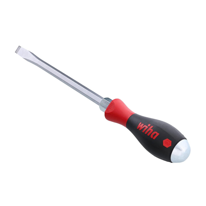 Wiha 53040 Slotted Screwdriver with SoftFinish Handle and Solid Metal Cap, 12.0 x 200mm