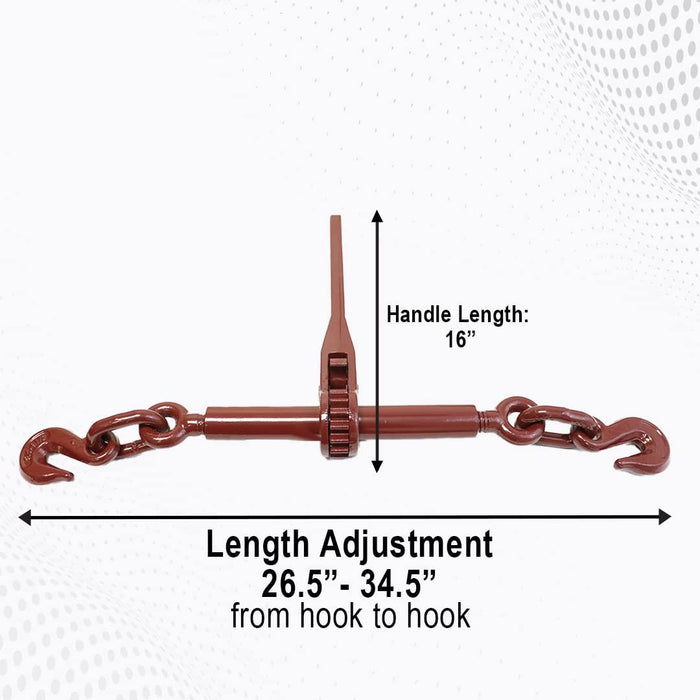 Boxer 6 Pack Heavy Duty Ratchet Load Binder with Forged Grab Hooks 3/8β β 1/2β Working Load Limit 9200lbs Chain Binder Tie Down