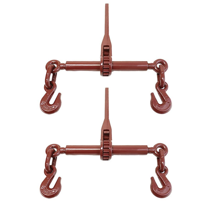 Boxer 2 Pack 5/16β β 3/8β Heavy Duty Ratchet Chain Load Binder with Forged Grab Hooks β Chain Binder Tie Down β 6,000WLL