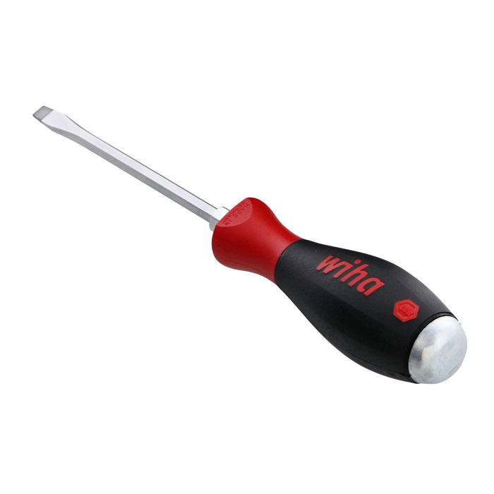 Wiha 53025 Slotted Screwdriver with SoftFinish Handle and Solid Metal Cap, 6.5 x 125mm