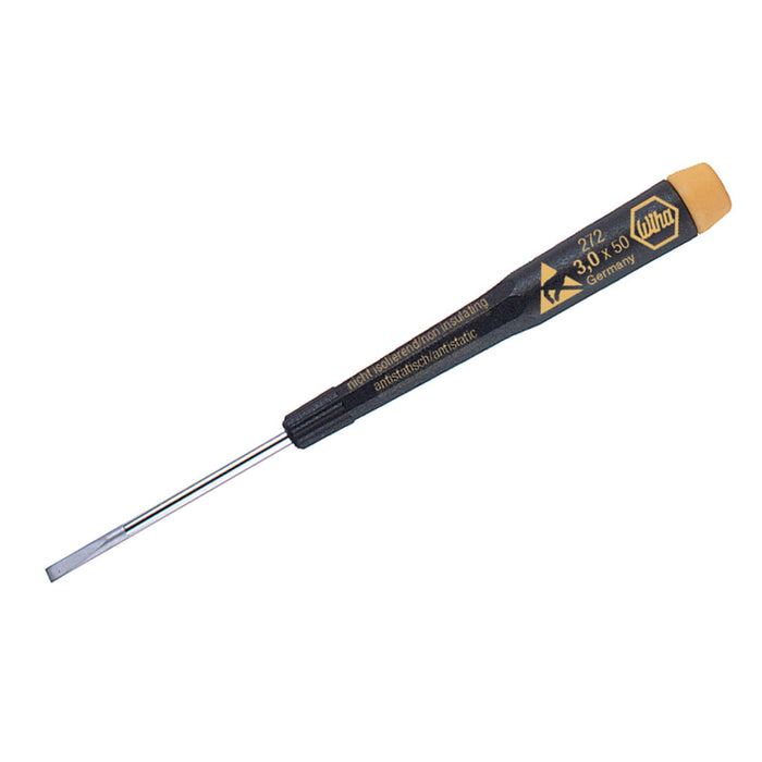 Wiha 27238 Slotted Screwdriver with Precision ESD Safe Dissipative Handle, 3.5 x 150mm