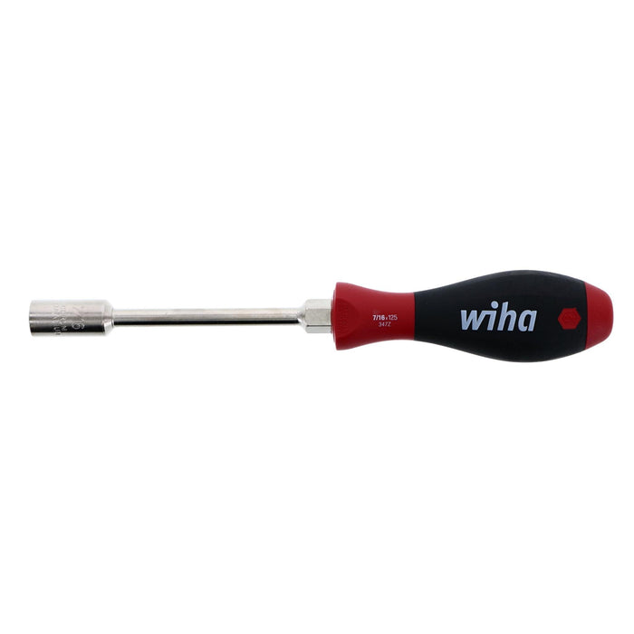 Wiha 34774 Nut Driver with Hex Bolster and SoftFinish Handle, Inch, 7/16"