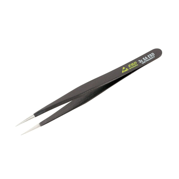 Wiha 44507 Stainless Steel Standard Fine Point Professional ESD Precision Tech Tweezer, 110mm Overall Length
