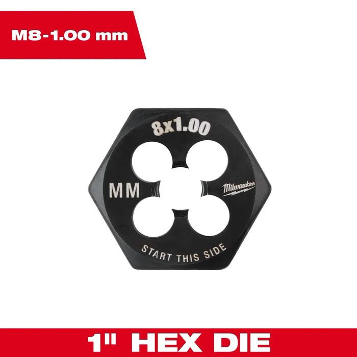 Milwaukee M8-1.00 mm 1-Inch Hex Threading Die 49-57-5345