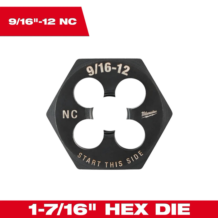 Milwaukee 9/16"-12 NC 1-7/16" Hex Threading Die 49-57-5365