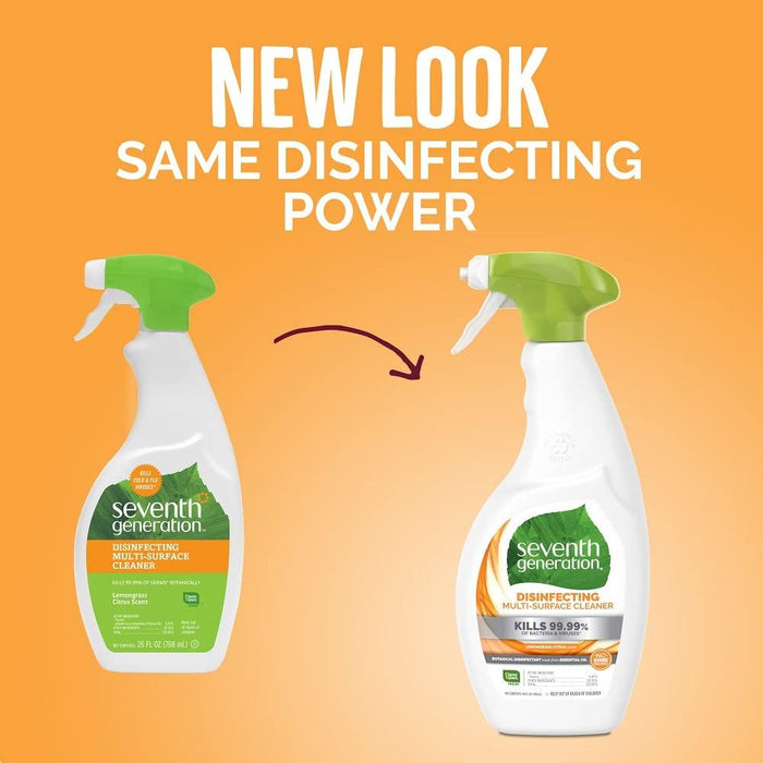 Seventh Generation 22810Ct Botanical Disinfecting Multi-Surface Cleaner 26 Oz Spray Bottle