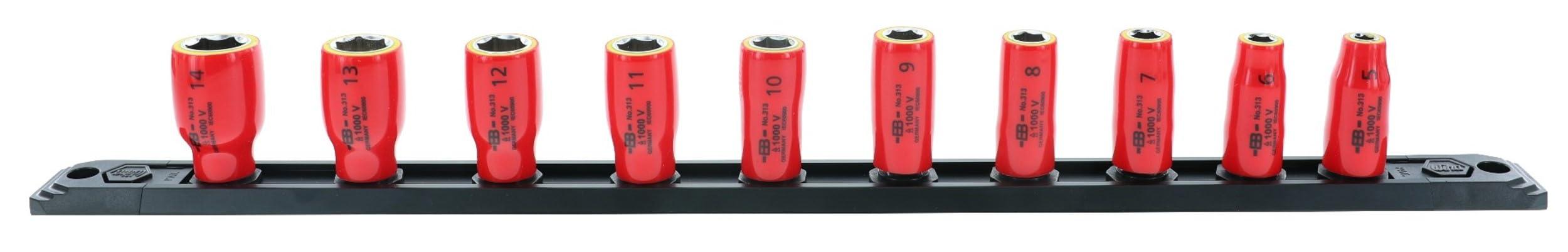 10 PC INSUL SOCKETS 1/4 DRIVE