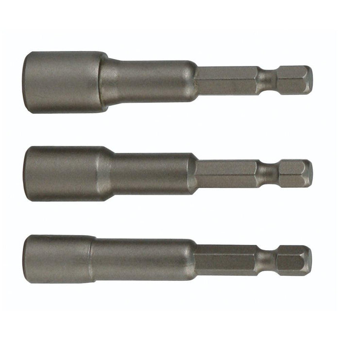 Wiha 70491 Nut Setter Magnetic 3 Piece Set 1/4, 5/16 & 3/8 x 4'' OAL on 1/4" Hex Drive