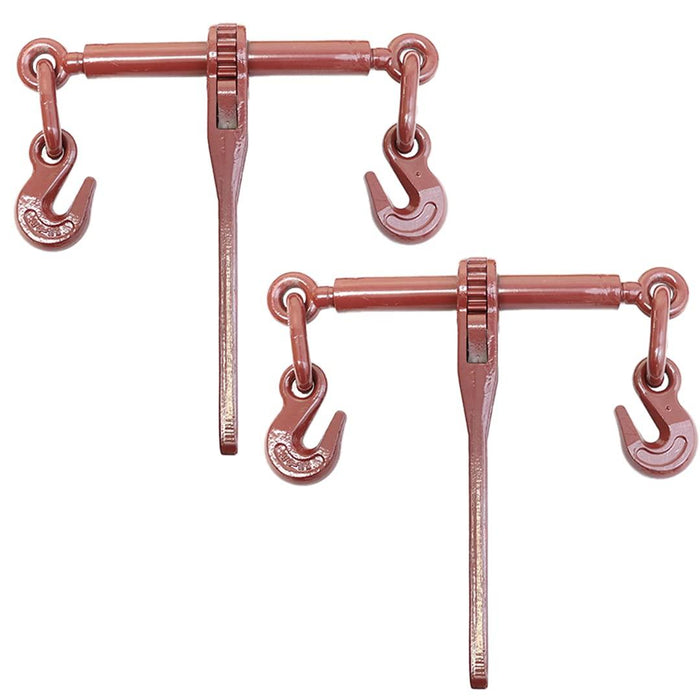 Boxer 2 Pack 3/8ββ 1/2β Heavy Duty Ratchet Chain Load Binder with Forged Grab Hooks - Working Load Limit 9200lbs Chain Binder Tie Down