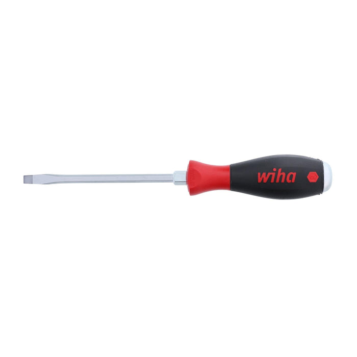 Wiha 53025 Slotted Screwdriver with SoftFinish Handle and Solid Metal Cap, 6.5 x 125mm