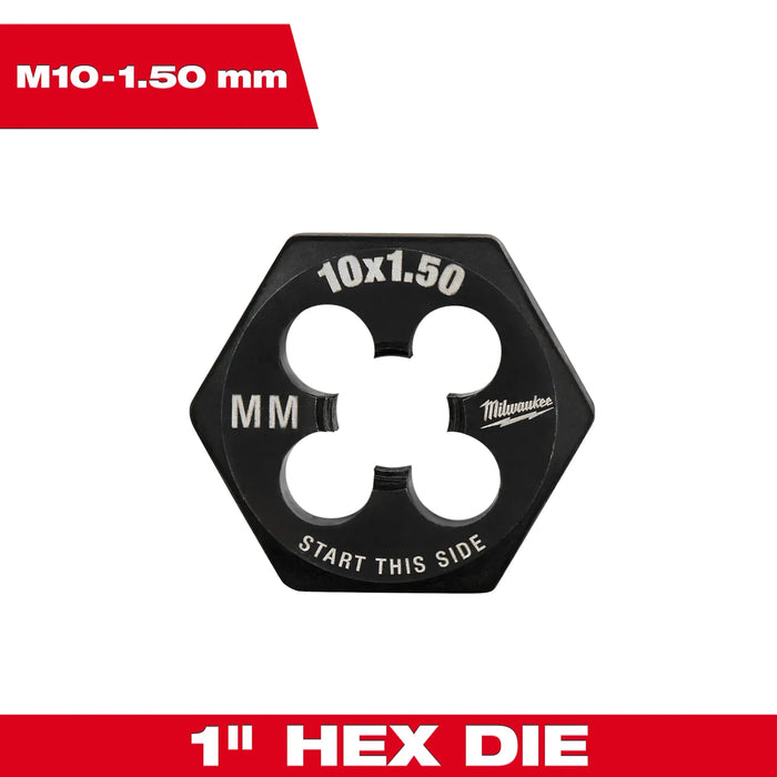 Milwaukee M10-1.50 mm 1-Inch Hex Threading Die 49-57-5352