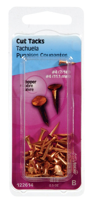 HILLMAN No. 4 X 7/16 in. L Copper Cut Tacks 0.5 pk