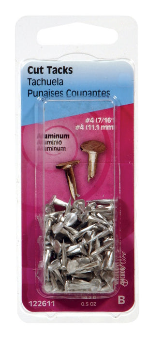 HILLMAN No. 4 X 7/16 in. L Silver Aluminum Cut Tacks 0.5 pk