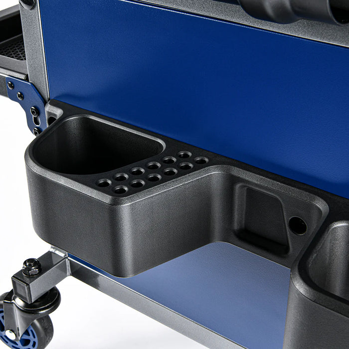 The Beast Shop Stool with Tool Drawer Padded Seat, Back Support,  Pro-Glide Casters and 500lb Capacity