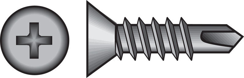 HILLMAN No. 10 X 1-1/4 in. L Phillips Wafer Head Self-Drilling Screws 100 pk
