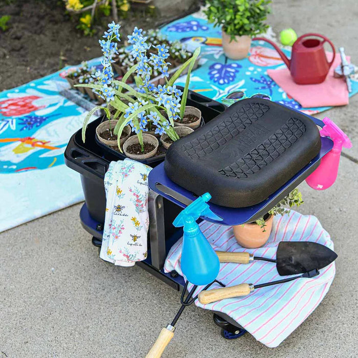 Ergonomic Car Wash Stool with Pro-Glide Casters Padded Seat Wash Bucket 350lb Capacity