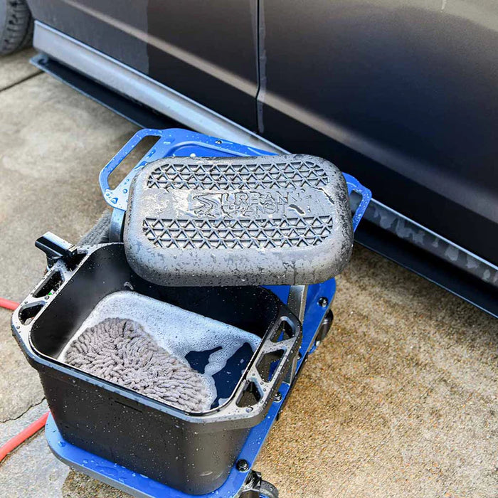 Ergonomic Car Wash Stool with Pro-Glide Casters Padded Seat Wash Bucket 350lb Capacity