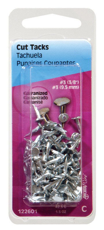 HILLMAN No. 12 X 11/16 in. L Galvanized Silver Steel Cut Tacks 1.75 pk