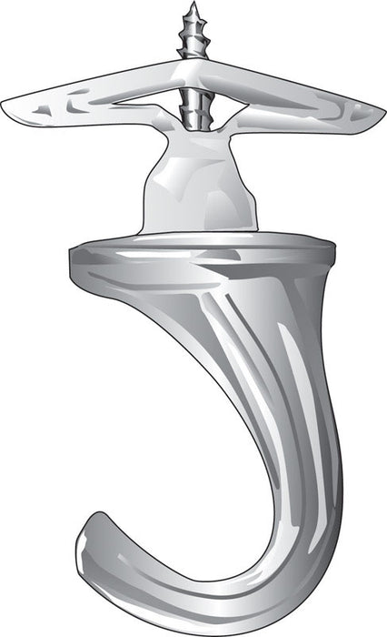 HILLMAN Small White Brass 5.7 in. L Hook 2 pk