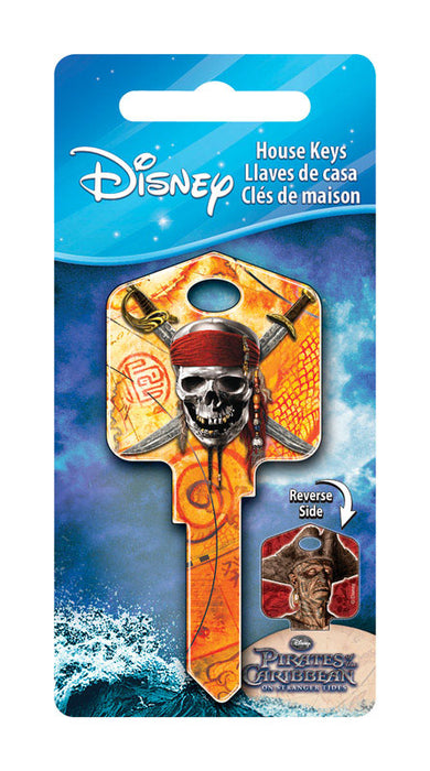 HILLMAN Disney Skull And Swords House Key Blank 66/97 KW1/KW10 Single For Kwikset and Titan Locks