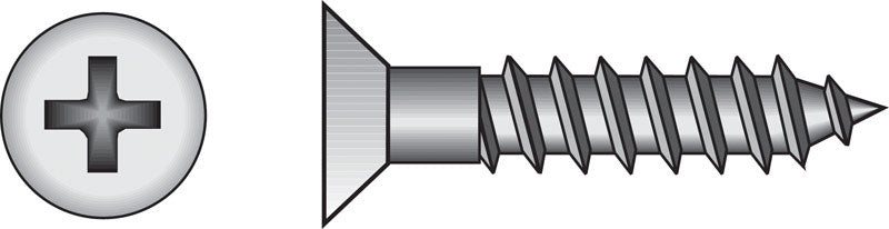HILLMAN No. 6 X 1-1/2 in. L Phillips Zinc-Plated Coarse Wood Screws 100 pk