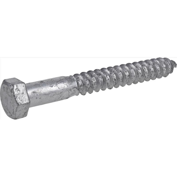 HILLMAN 1/2 in. X 4 in. L Hex Hot Dipped Galvanized Steel Lag Screw 25 pk