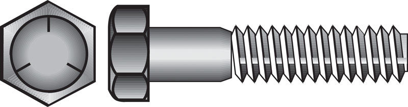 HILLMAN 5/8 in. D X 1 in. L Heat Treated Zinc Steel Hex Head Cap Screw 25 pk
