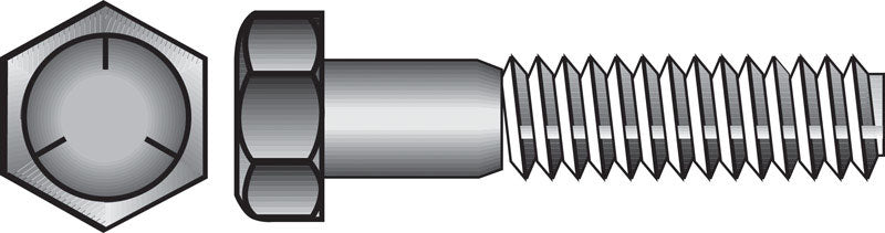HILLMAN 5/8 in. D X 4 in. L Heat Treated Zinc Steel Hex Head Cap Screw 25 pk