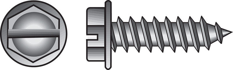 HILLMAN No. 12 X 1 in. L Slotted Hex Washer Head Sheet Metal Screws 100 pk