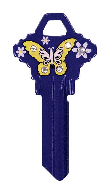 HILLMAN DIVA Butterfly & Flowers House/Office Universal Key Blank SC1 Single