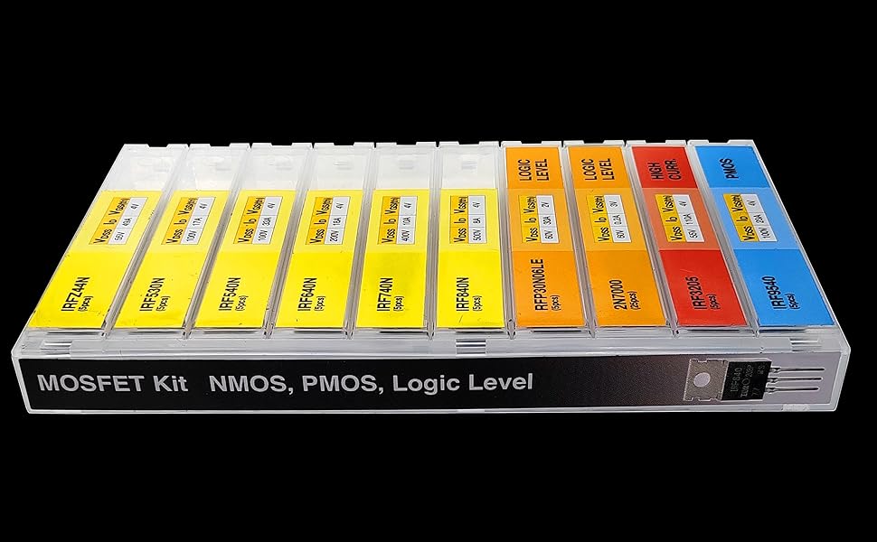 70 Pcs 10 Types  Logic Level PMOS NMOS Transistor Assortment Kit