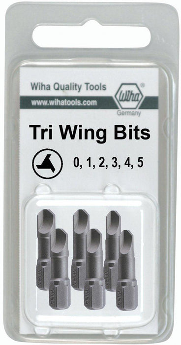 Wiha *Tri-Wing Insert Bit #0, 1, 2, 3, 4, 5 x 25mm (6 Bit Pack)
