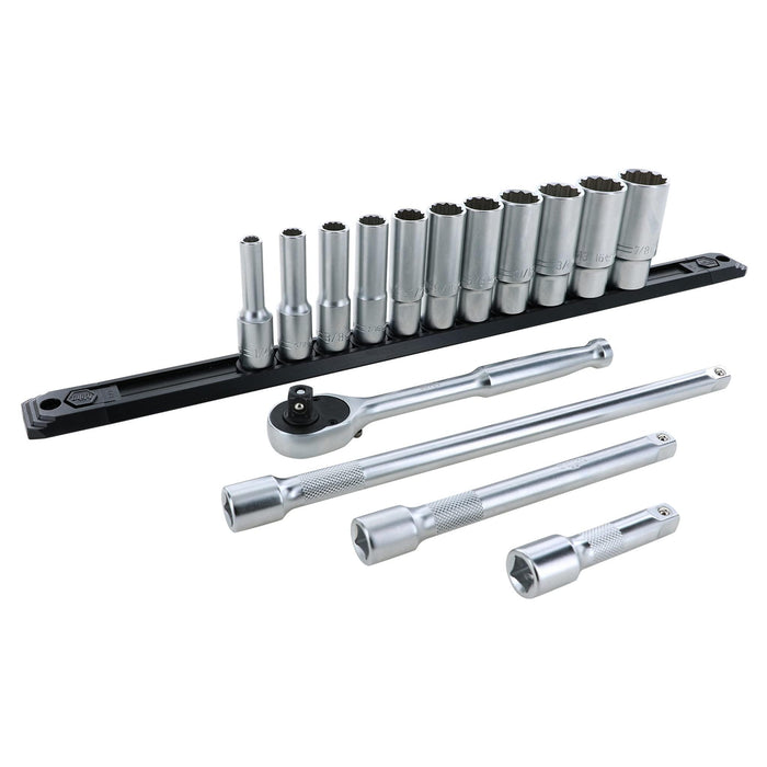 3/8" Drive Deep Inch Socket Set, 15 Piece