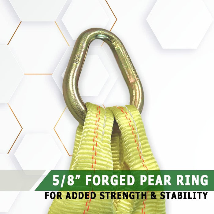 Boxer Tow Straps V Bridle 3β x 24β with J Hooks, Recovery V Strap, Rollback, Car Hauler, Towing β B/S 16,200lbs