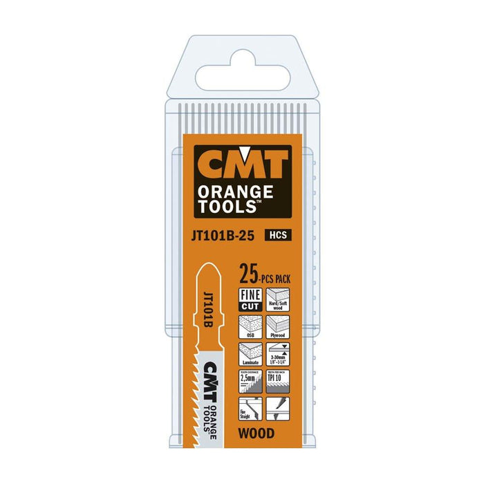 CMT Orange Tool JT101B-25 JIG SAW BLADES WOOD/FINE STRAIGHT, 25 Pack