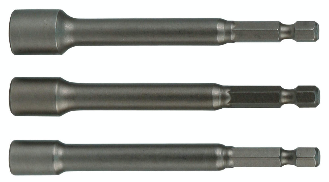 Wiha 70492 Nut Setter Magnetic 3 Piece Set 1/4, 5/16 & 3/8 x 6'' OAL on 1/4" Hex Drive