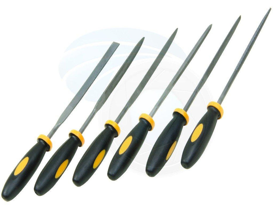 Tolsen 6-Pc 4″ Needle File Set 4″ Flat, Flat Warding, Square, Triangular, Round, Half-Round, High-Quality Alloy Steel Construction
