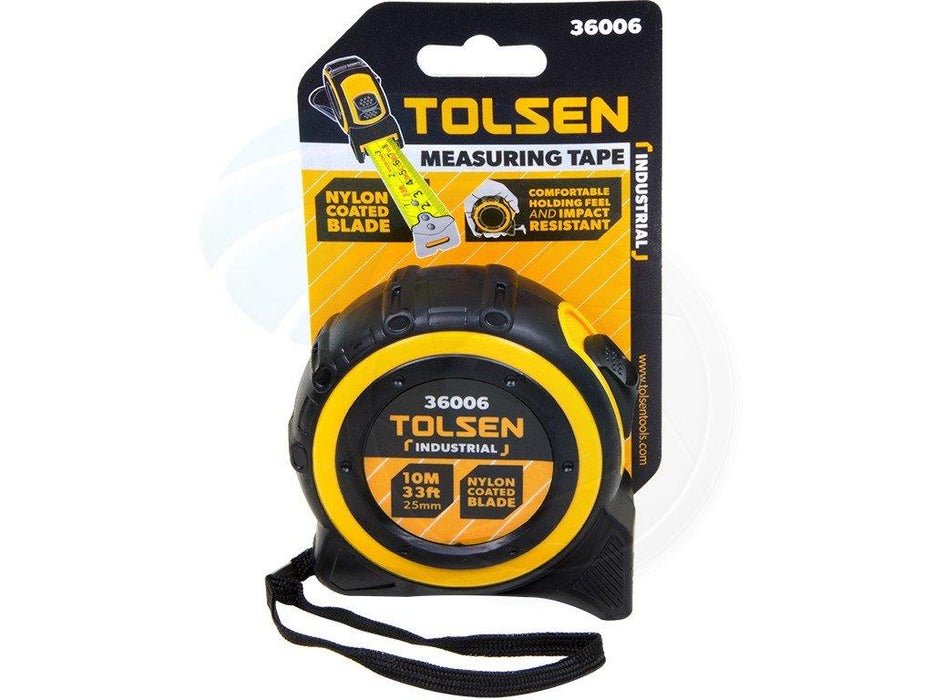 Tolsen 10M 33FT Nylon Coated Heavy Duty Measuring Tape Metric Imperial
