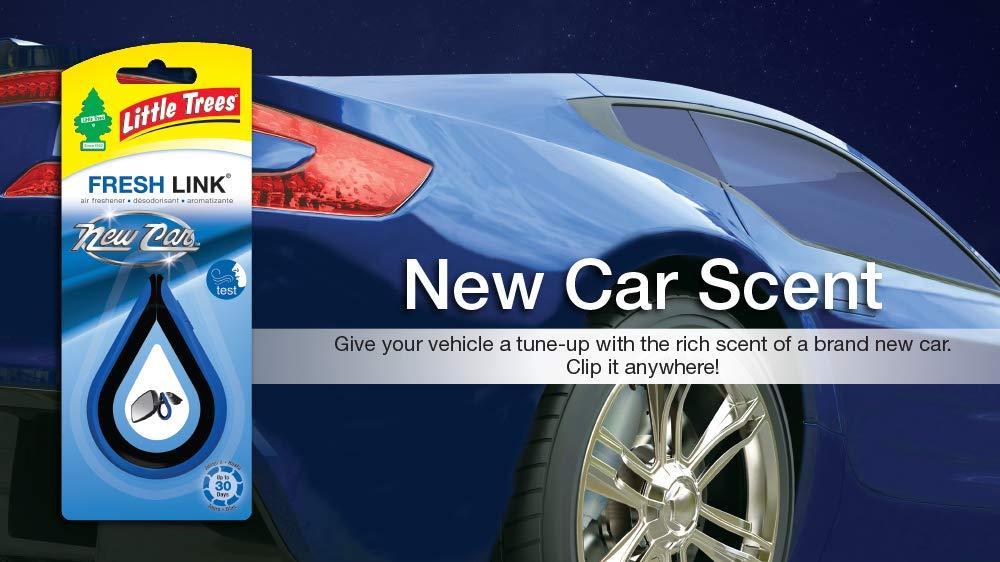 Little Trees - CTK-52033-24-CHPA �Car Air Freshener | Fresh Link Provides a Long-Lasting Scent for Auto or Home | Clips Anywhere CTK-52033-24-AMA | New Car Scent, 4-Pack