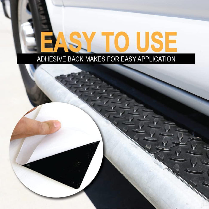 Boxer Rubber Stair Treads 12 Pack 4" x 17β - Textured Non-Slip Mats for Staircase - Heavy Duty EPDM Rubber Anti Skid Strips for Outside - Adhesive Bottom