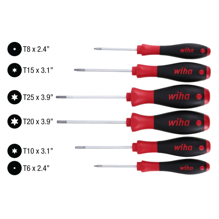 Wiha 36201 Torx Driver Set, Ergo Cushion Grip, 6 Piece