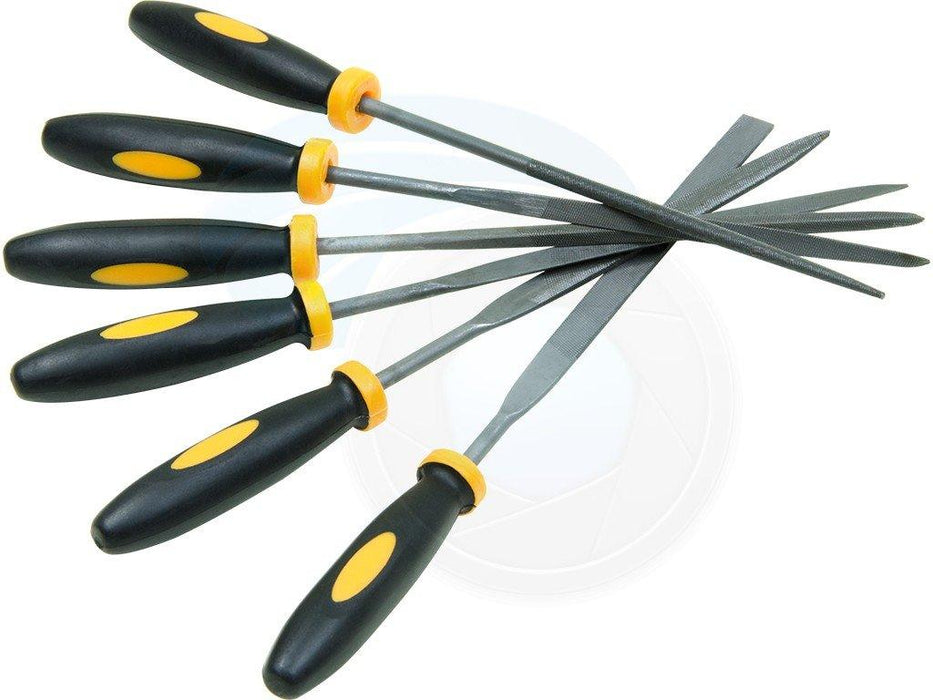 Tolsen 6-Pc 4″ Needle File Set 4″ Flat, Flat Warding, Square, Triangular, Round, Half-Round, High-Quality Alloy Steel Construction