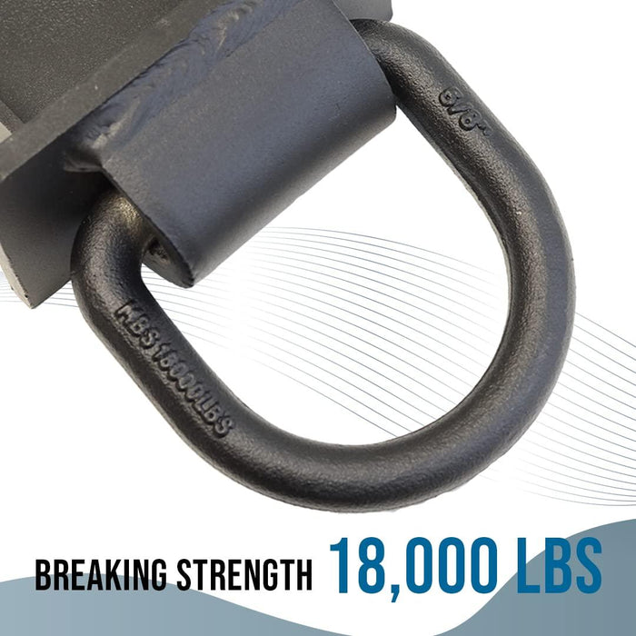 Boxer Heavy Duty Adjustable Stake Pocket D Ring Tie Down - 18,000LBS Breaking Strength - 4 Pack– for Flatbed Trucks and Utility Trailers for Standard 2x4” Stake Pocket