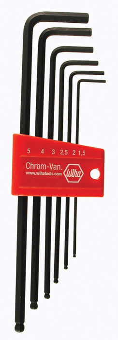 Wiha 36992 Ball End Hex L-Key Set, 1.5-5mm, 6-Piece