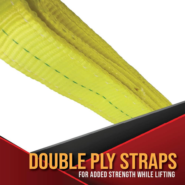 Boxer 2 Pack - 2β x 6FT Lifting Sling Recovery Strap 19,600-lbs Heavy Duty Multipurpose Thick Strap, Double Ply Polyester Commercial Use
