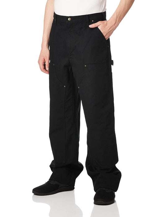 Carhartt Men's Loose Fit Washed Duck Double-Front Utility Work Pant, Black, 29W x 34L
