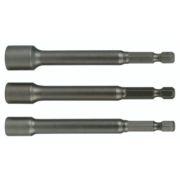Wiha 70492 Nut Setter Magnetic 3 Piece Set 1/4, 5/16 & 3/8 x 6'' OAL on 1/4" Hex Drive