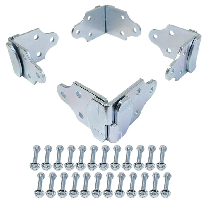 Boxer 8 Piece Set of Heavy Duty Stake Rack Connectors with Bolts for Utility Trailers β Rust and Weather Resistant, Pre-Drilled Mounting Holes β Trailer Wood Panel Corner Latch Rack β Zinc Plated Stee